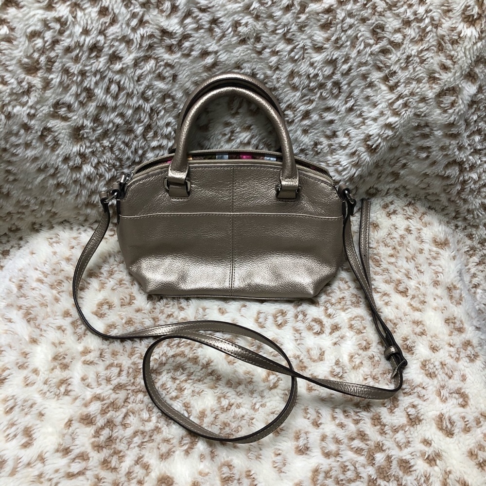 Tignanello metallic gold leather handbag